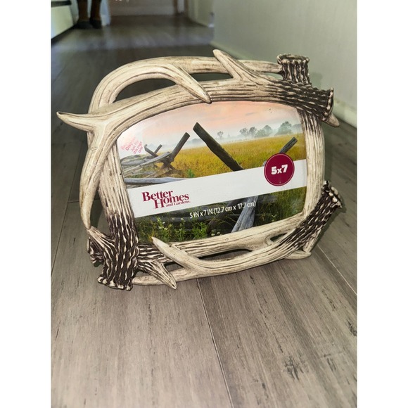 Better Homes Antler Picture Frame Rustic Cabin Decor 5x7 Photo Display - Picture 1 of 3